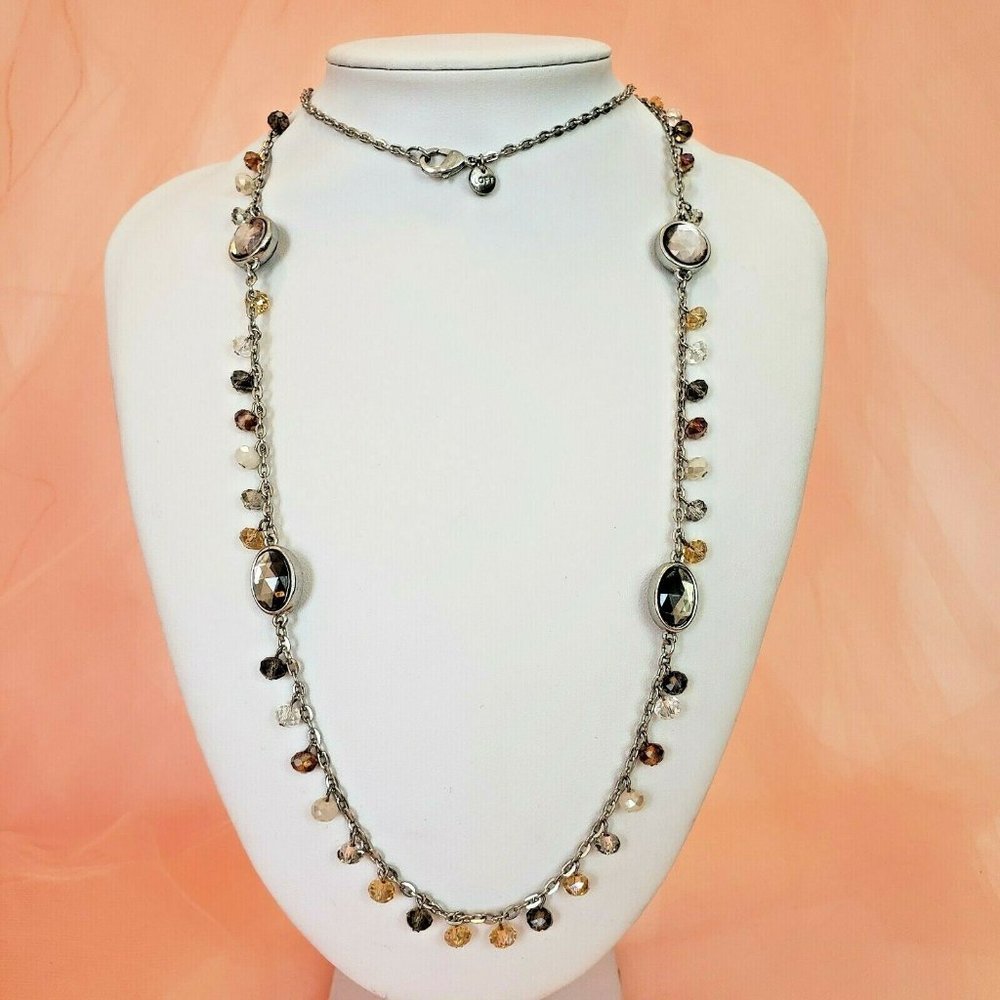 ANN TAYLOR LOFT Long Glass Bead Necklace Chain